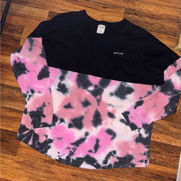 Victoria's Secret Tops - Victoria's Secret Pink Tie-Dye Sweatshirt
